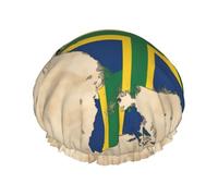 Bonnet de douche réutilisable et imperméable avec bande élastique réglable et motif carte des îles Salomon avec motif carte des îles Salomon