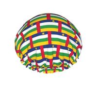 Bonnet de douche réutilisable et imperméable avec bande élastique réglable et motif drapeau de l'Afrique centrale