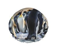 Bonnet de douche réutilisable et imperméable pour homme et femme avec bande élastique - Bonnet de bain double couche lavable pour toutes les coiffures - Facile à transporter