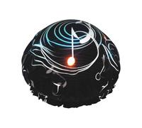 Bonnet de douche réutilisable et imperméable pour homme et femme avec bande élastique - Bonnet de bain double couche lavable pour toutes les coiffures - Facile à transporter