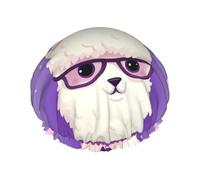 Bonnet de douche réutilisable et imperméable pour homme et femme avec bande élastique - Bonnet de bain double couche lavable pour toutes les coiffures - Facile à transporter