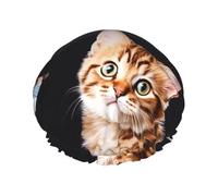 Bonnet de douche réutilisable et imperméable pour homme et femme avec bande élastique - Bonnet de bain double couche lavable pour toutes les coiffures - Facile à transporter