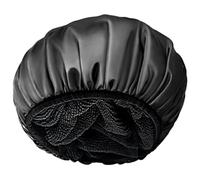 Bonnet de Douche Réutilisable Imperméable, Double Couche Extra Large avec Doublure Éponge, Shower Cap Élastique Réglable pour Femme Homme Toutes Longueurs de Cheveux, Spa Voyage Maquillage