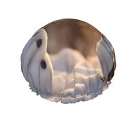 Bonnet de douche réutilisable pour femme avec imprimé bonhomme de neige et oiseau