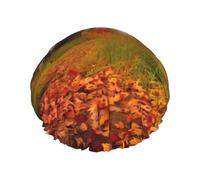Bonnet de douche réutilisable pour femme - Imperméable - Double couche - Galerie pour l'automne - Chapeau de douche pour femme - Spa et salon de beauté - Grande taille pour toutes les longueurs de