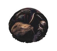 Bonnet de douche réutilisable pour femme - Motif squelette - Pour cheveux longs