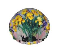 Bonnet de douche réutilisable pour femmes, double chapeau de salle de bain imperméable, soins capillaires essentiels
