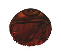 Bonnet de douche réutilisable pour femmes, œil égyptien, egypte, Orange, double bande élastique imperméable, chapeau de bain, ourlet extensible