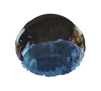Bonnet de douche réutilisable pour homme et femme - Grand bonnet de douche imperméable et lavable - Joli bonnet de bain imprimé loutre de mer - Bande élastique double couche pour cheveux longs,