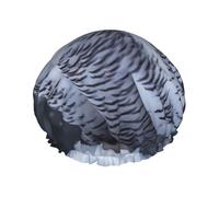 Bonnet de douche réutilisable pour homme et femme - Grand bonnet de douche imperméable lavable - Bonnet de bain en cheveux de hibou arctique - Bande élastique double couche pour cheveux longs, tresses