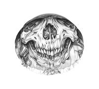 Bonnet de douche réutilisable squelette sérieux - bonnet de douche double couche imperméable, élastique, respectueux de l'environnement pour un usage quotidien