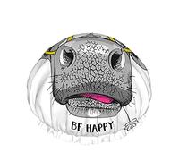 Bonnet de douche réutilisable vache mignon animal floral Don't Worry Be Happy Cool Quote Funny Design Lunettes de soleil Grand bonnet de douche Bonnet de douche, bonnet de bain, couvre-cheveux pour