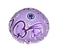 Bonnet de douche réutilisable violet à motif infirmière, double couche pour la douche à l'eau, bonnet de cheveux non mouillant, grande taille pour toutes les longueurs de cheveux
