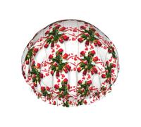 Bonnet de douche Romance avec fleur de rose avec cœur imprimé pétale, couverture de cheveux double couche pour le bain, couvre-chef réutilisable pour cheveux longs