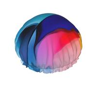 Bonnet de douche rond imperméable double couche réutilisable avec cordon élastique pour le nettoyage de la maison et la douche