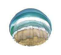 Bonnet de douche Sandy Beach pour femme, élastique et réutilisable, double couche imperméable, bonnet de douche pour le bain