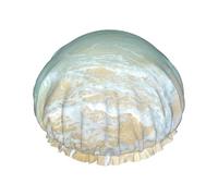 Bonnet de douche Serene Coastal avec bonnet de douche élastique et imperméable à double couche réutilisable, cache-oreilles pour hommes, femmes.