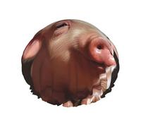 Bonnet de douche souriant réutilisable et imperméable pour homme et femme avec bande élastique - Bonnet de bain double couche lavable pour toutes les coiffures - Facile à transporter