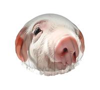 Bonnet de douche souriant réutilisable et imperméable pour homme et femme avec bande élastique - Bonnet de bain double couche lavable pour toutes les coiffures - Facile à transporter