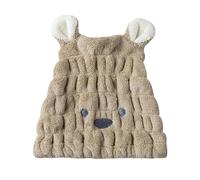 Bonnet de douche Spa mignon, Turban en microfibre, serviette à séchage rapide, chapeaux for femmes, accessoires salle bain Sauna Pour Femme(Khaki)