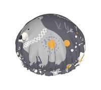 Bonnet de douche Star Bear pour homme et femme - Imperméable - Avec bande élastique - Double couche - Réutilisable - Pour tous les types de cheveux