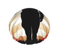 Bonnet de douche « Thank You Soldier Saluting America Flag » pour femme - Réutilisable et imperméable - Avec sangle élastique - Double couche - Épais - Pour spa, salon, voyage