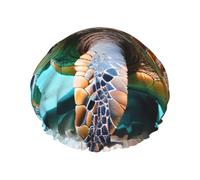 Bonnet de douche tortue de mer avec une double couche, maintient bien vos cheveux, que ce soit pendant la douche ou le bain.