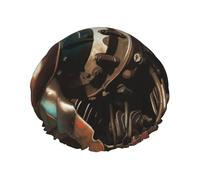 Bonnet de douche vintage à hélice d'avion pour femme - Réutilisable et imperméable - Avec sangle élastique - Double couche - Épais - Pour spa, salon, voyage