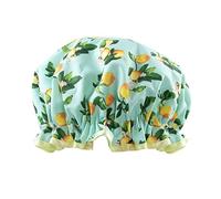 Bonnet de douche Vintage Cosmetic Company Lemon Print, léger et élastique, garde vos cheveux au sec et sans frisottis, bonnet de douche réutilisable, imprimé citron
