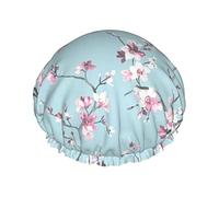 Bonnet de douche Wintersweet bonnets de bain réutilisables pour femmes cheveux longs, double couche imperméable bain douche chapeau protecteur de cheveux pour enfants filles femmes, 1 paquet