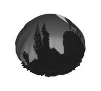 Bonnet de douche Wolf Night Moon multi-scènes et multi-usages double couche imperméable pour adultes, enfants, hommes et femmes.