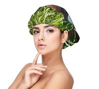 Bonnet de football marron en satin vert d'herbe, bonnet de cheveux pour dormir, bonnet de sommeil doux double couche en soie pour femme, cheveux longs bouclés naturels tressés