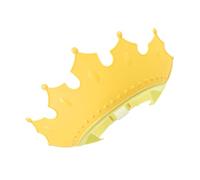 Bonnet de Lavage Réglable en Tpe PP pour Garçon Fille, Forme Couronne Jaune | Rebord Déviateur D'eau, Nettoyage Facile, pour Bain et Rinçage des Cheveux, Protège les Yeux