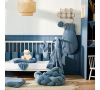 Bonnet de naissance doublé pur coton Mon cœur est à Maman pierre bleue