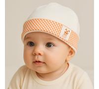 Bonnet de naissance en coton bio vichy