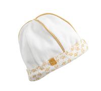 Bonnet De Naissance En Coton - Promenons Nous Blanc/Jaune