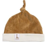 Bonnet de naissance en velours camel Sophie la girafe (0-1 mois)