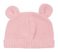 Bonnet de naissance Ours en maille Rose poudre (0-1 mois)