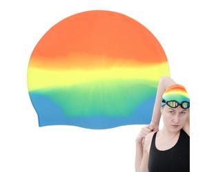 Bonnet de natation pour femmes imperméable en silicone | Chapeaux De Protection Des Cheveux Pour La Piscine Et La Plage Pour Adultes Hommes Femmes Flotteurs À L'Intérieur En Plein