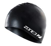 Bonnet de Natation Zone3 Silicone Noir Blanc
