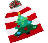 Bonnet de Noël avec éclairage LED Modes clignotants Bonnet tricoté Décoration Fêtes, arbre
