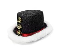 Bonnet de Noël | Couvre-chef de Père Noël avec fourrure moelleuse blanche et clochette | Bonnet d'hiver - pour femmes et hommes, Noël, Nouvel An, Réunion Cosplay