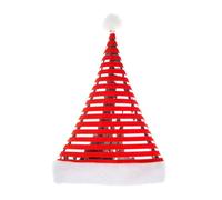 Bonnet de Noël - Couvre-chef unisexe classique en velours rayé | Joli bonnet de vacances style Père Noël pour adultes, femmes et hommes | Parfait pour les fêtes de Noël, Halloween, le Nouvel An et les