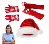 Bonnet de Noël - Déguisement de Noël pour adultes avec jambières | Accessoire traditionnel rouge du Père Noël pour jeux de rôle, costumes, jeux de rôle, co