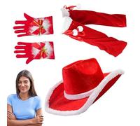 Bonnet de Noël - Déguisement de Noël pour adultes avec jambières | Accessoire traditionnel rouge du Père Noël pour jeux de rôle, costumes, jeux de rôle, co