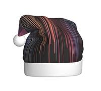 Bonnet de Noël en peluche pour adulte HJFCZH coloré avec imprimé pluie arc-en-ciel doux au toucher pour fête de Noël