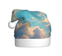 Bonnet de Noël en peluche pour adulte Motif ciel nuageux WHJSHOP avec toucher doux pour fête de Noël
