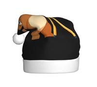 Bonnet de Noël en peluche pour adulte WHJSHOP Petit ours avec télescope Image douce et confortable pour les fêtes, danses d'Halloween