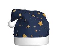 Bonnet de Noël en peluche pour adulte YYHWHJDE bleu marine avec impression ciel et étoiles avec toucher doux pour fête de Noël