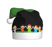 Bonnet de Noël en peluche pour adulte YYHWHJDE The friend who spins in circles Print with soft touch for Christmas Party